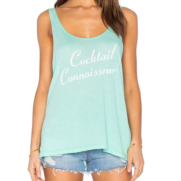 Wildfox Tops - Wildfox Couture Shark Tank Top Mint “Cocktail Connoisseur” NWT XS